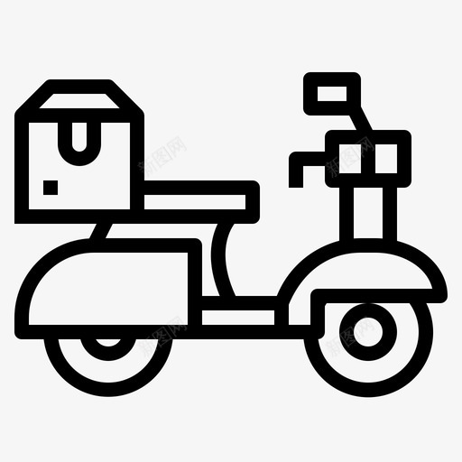 滑板车送货轻便摩托车图标svg_新图网 https://ixintu.com 滑板车 轻便摩托车 运输 送货 食品卡车
