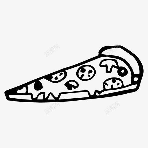 披萨食物素描图标svg_新图网 https://ixintu.com 小吃 披萨 素描 食物