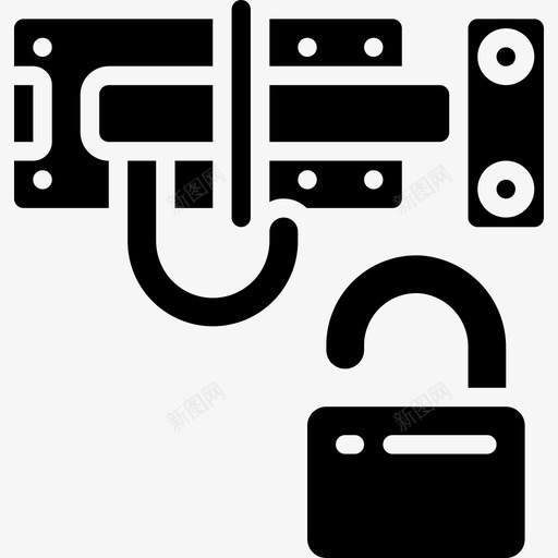 门锁五金件2填充图标svg_新图网 https://ixintu.com 五金件2 填充 门锁