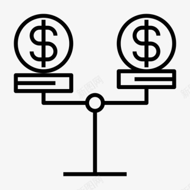 货币平衡商业规模图标图标