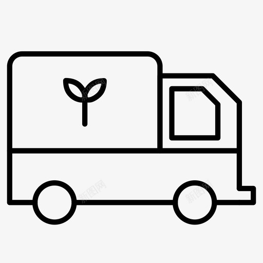 生态卡车绿色安全能源图标svg_新图网 https://ixintu.com 安全世界 安全能源 生态卡车 绿色 绿色生态