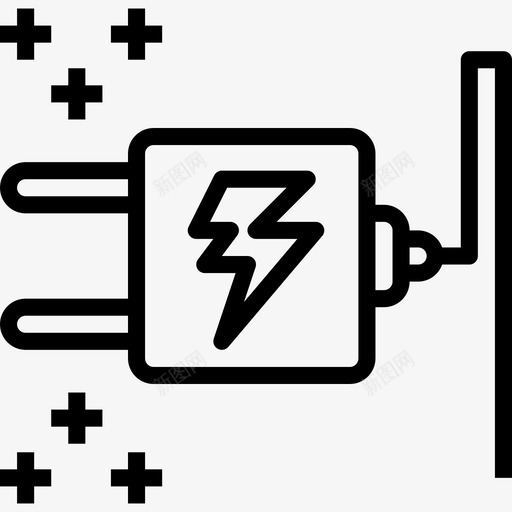 插头电源5线性图标svg_新图网 https://ixintu.com 插头 电源 线性