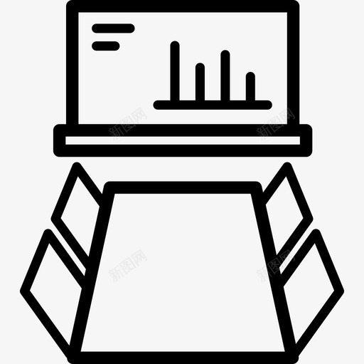 会议室椅子投影仪图标svg_新图网 https://ixintu.com 会议室 办公室 商务 投影仪 桌子 椅子