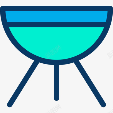 烤架厨房50线性颜色图标图标