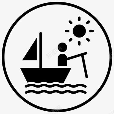 钓鱼船白天图标图标