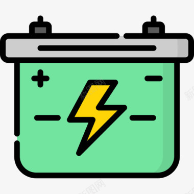蓄能器可再生能源2线性颜色图标图标