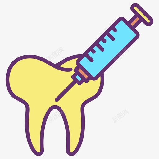 麻醉牙科40线性颜色图标svg_新图网 https://ixintu.com 牙科 线性 颜色 麻醉