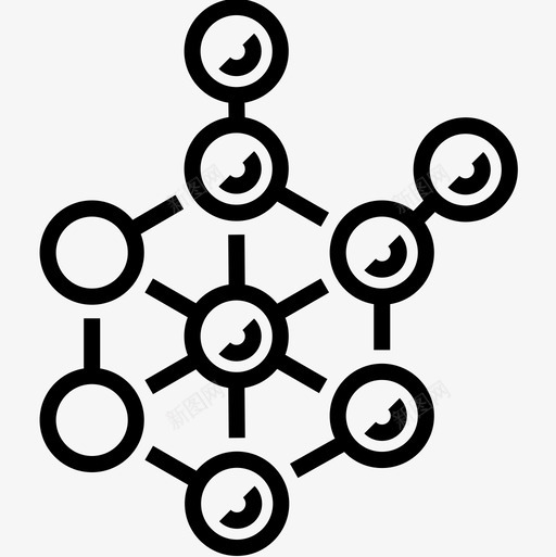 分子结构生物工程8线性图标svg_新图网 https://ixintu.com 分子结构 生物工程 线性