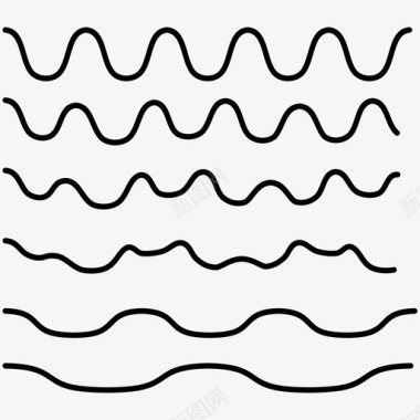 波浪线频率水平图标图标