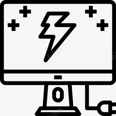 计算机电5线性图标图标