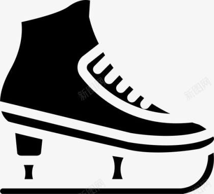 溜冰鞋冬季运动图标图标