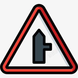 路引路标路口英国路标5线形颜色图标高清图片