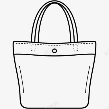 可折叠纽扣购物袋购物袋可重复使用的手提包图标图标