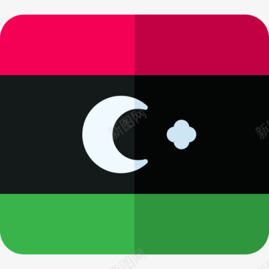 利比亚9面国旗平坦图标图标