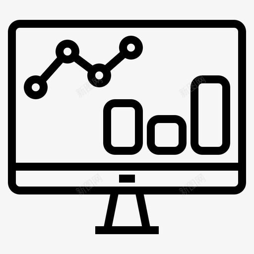 图形监视器分析图表图标svg_新图网 https://ixintu.com 分析 图形 图表 大纲 监视器 静态