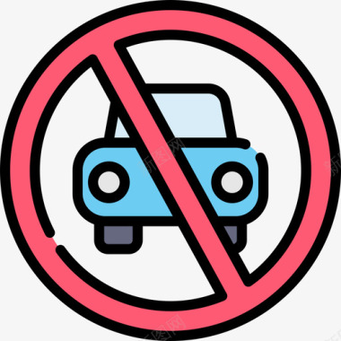 汽车信号禁止5线颜色图标图标
