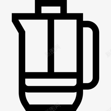 茶壶早餐21线性图标图标