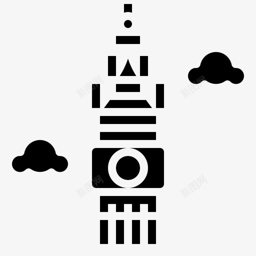 大本钟建筑建筑和城市图标svg_新图网 https://ixintu.com 世界 地标 城市 大本 建筑 符号