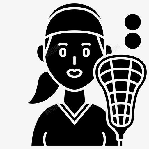 长曲棍球球员运动图标svg_新图网 https://ixintu.com 制服 女 女运动2字形 球员 运动 长曲棍球