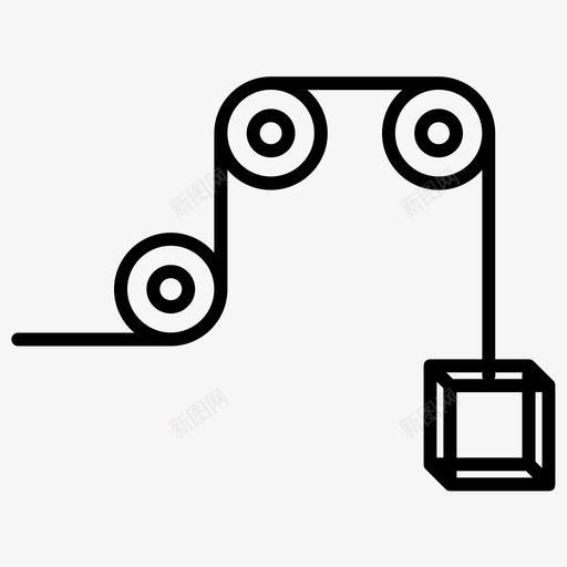 滑轮物理科学图标svg_新图网 https://ixintu.com 加粗 滑轮 物理 科学 粗线