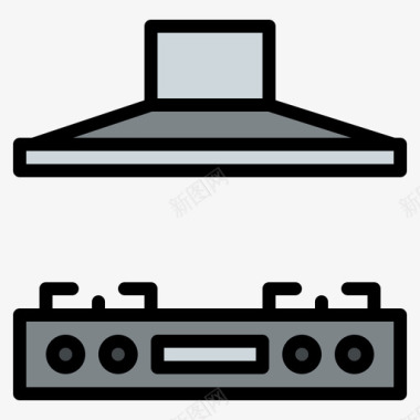 炉灶家用电器21线性颜色图标图标