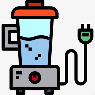 搅拌机家用电器4线性颜色图标图标