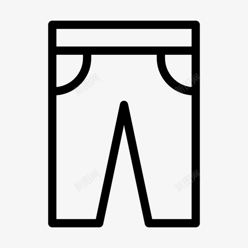 裤子布料牛仔裤图标svg_新图网 https://ixintu.com 布料 时尚和布料线条符号 牛仔裤 衣服 裤子