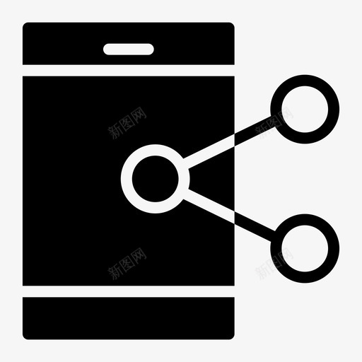 共享网络智能手机图标svg_新图网 https://ixintu.com 共享 手机 智能 社交 稳定 网络 通信