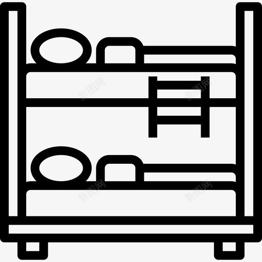 床铺家具126直线型图标svg_新图网 https://ixintu.com 家具 床铺 直线 线型