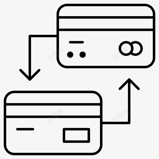 卡现金无现金图标svg_新图网 https://ixintu.com 信用卡 无现金 现金 社会