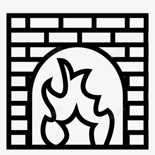 壁炉烟囱客厅图标svg_新图网 https://ixintu.com 壁炉 客厅 家具 房间 暖气 烟囱
