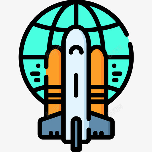 火箭未来世界3线性颜色图标svg_新图网 https://ixintu.com 未来世界 火箭 线性 颜色