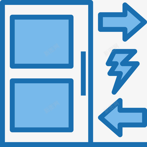 自动门电动3蓝色图标svg_新图网 https://ixintu.com 电动 自动门 蓝色