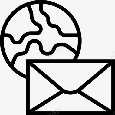 邮件邮政要素直线图标图标