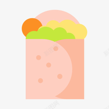 玉米煎饼快餐84扁平图标图标