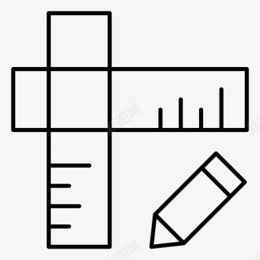 教育几何尺子图标图标