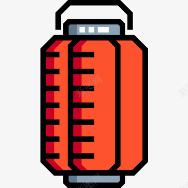 纸灯笼日本32线颜色图标图标