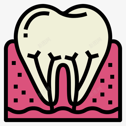 牙齿牙齿50线颜色图标svg_新图网 https://ixintu.com 牙齿 牙齿50 线颜色