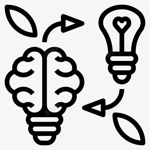 改变大脑想法图标svg_新图网 https://ixintu.com 光 大脑 思考 想法 改变 正能量
