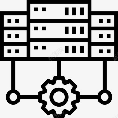 服务器网络共享4线性图标图标