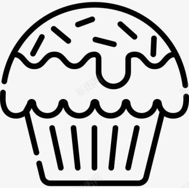纸杯蛋糕糖果和糖果12直系图标图标