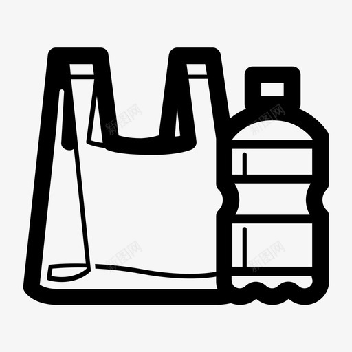 塑料垃圾塑料袋可重复使用的容器图标svg_新图网 https://ixintu.com 一次性 使用 回收 垃圾 塑料 塑料袋 容器 水瓶 用的 系统 重复