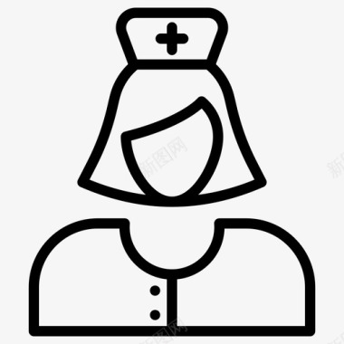 医院护士头像女护士医疗助理图标图标