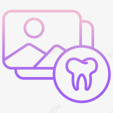 图像牙科38轮廓渐变图标图标