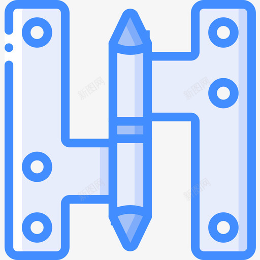 铰链五金件4蓝色图标svg_新图网 https://ixintu.com 五金件 蓝色 铰链