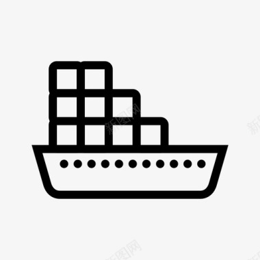 货船煤炭物流图标图标