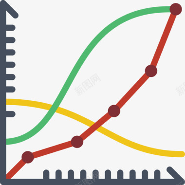 折线图分析35扁平图标图标