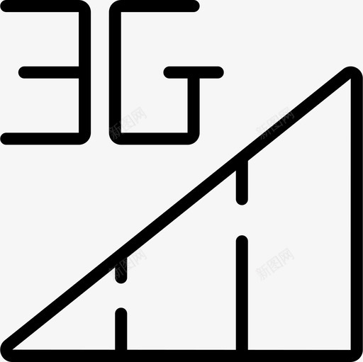 3g移动接口线性图标svg_新图网 https://ixintu.com 3g 接口 移动 线性
