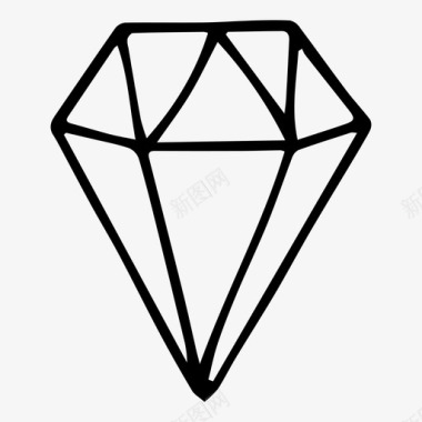 钻石水晶涂鸦图标图标