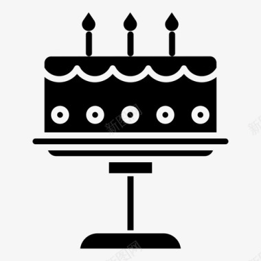 生日蛋糕面包店咖啡馆图标图标